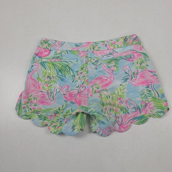 Lilly Pulitzer Shorts Womens 00 Flamingo Print Scallop Hem Summer Beach Casual - Picture 8 of 8